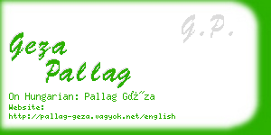 geza pallag business card